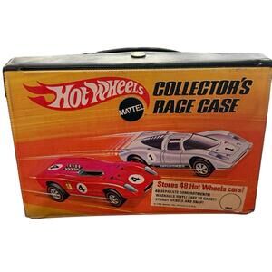 Vtg Hot wheels Storage Carrying Case With 4 Trays 1969 See Desc Holds 48 Cars